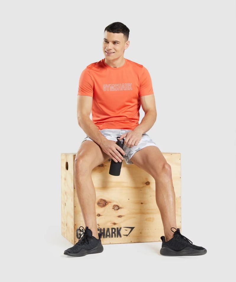 Koszulki Gymshark Arrival Grafiką Męskie Pomarańczowe | PL 402FJZ